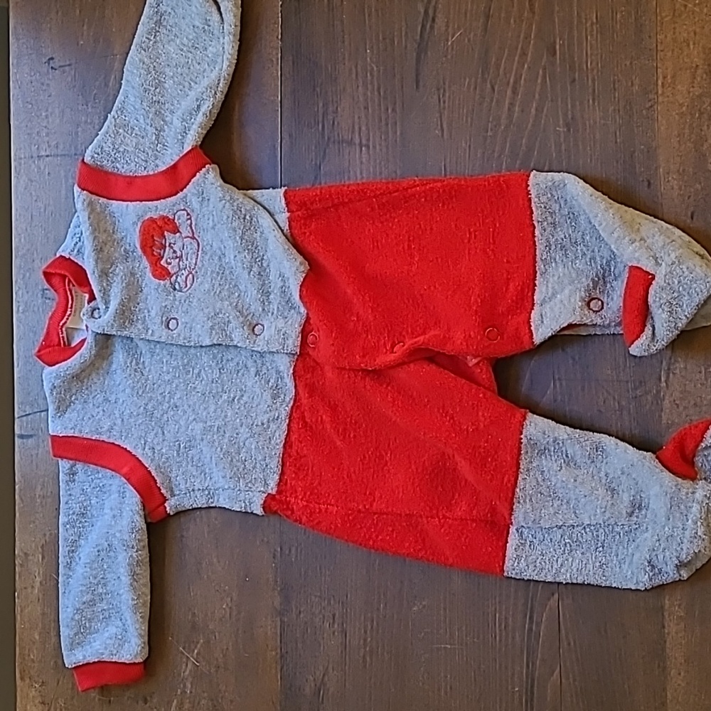 Vintage One Piece Infant Sleeper 1980s, Size 1/2, Toddlertime JCPENNEY